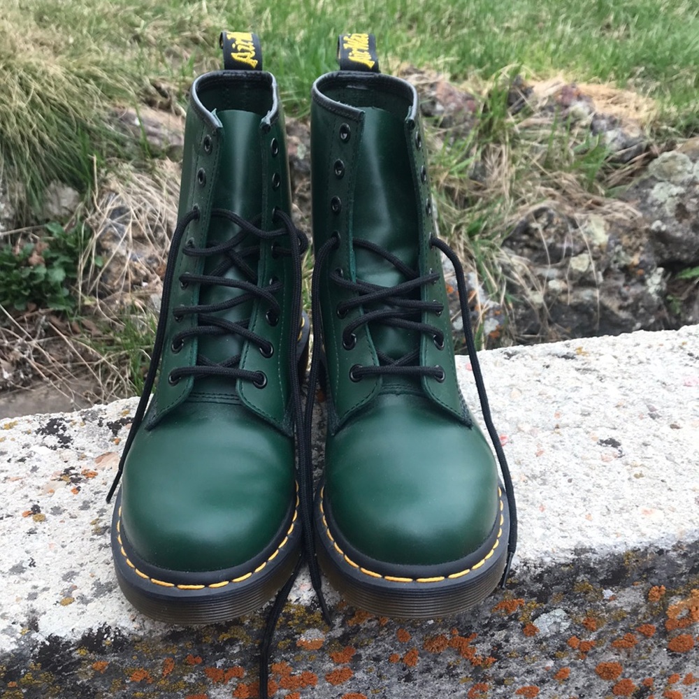 Doc Martens green leather
